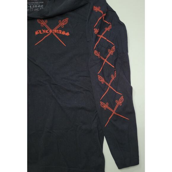 BlxckMass Long Sleeve Black T-Shirt Heart Swords Full Sleeve Graphics Size XL - Picture 5 of 6